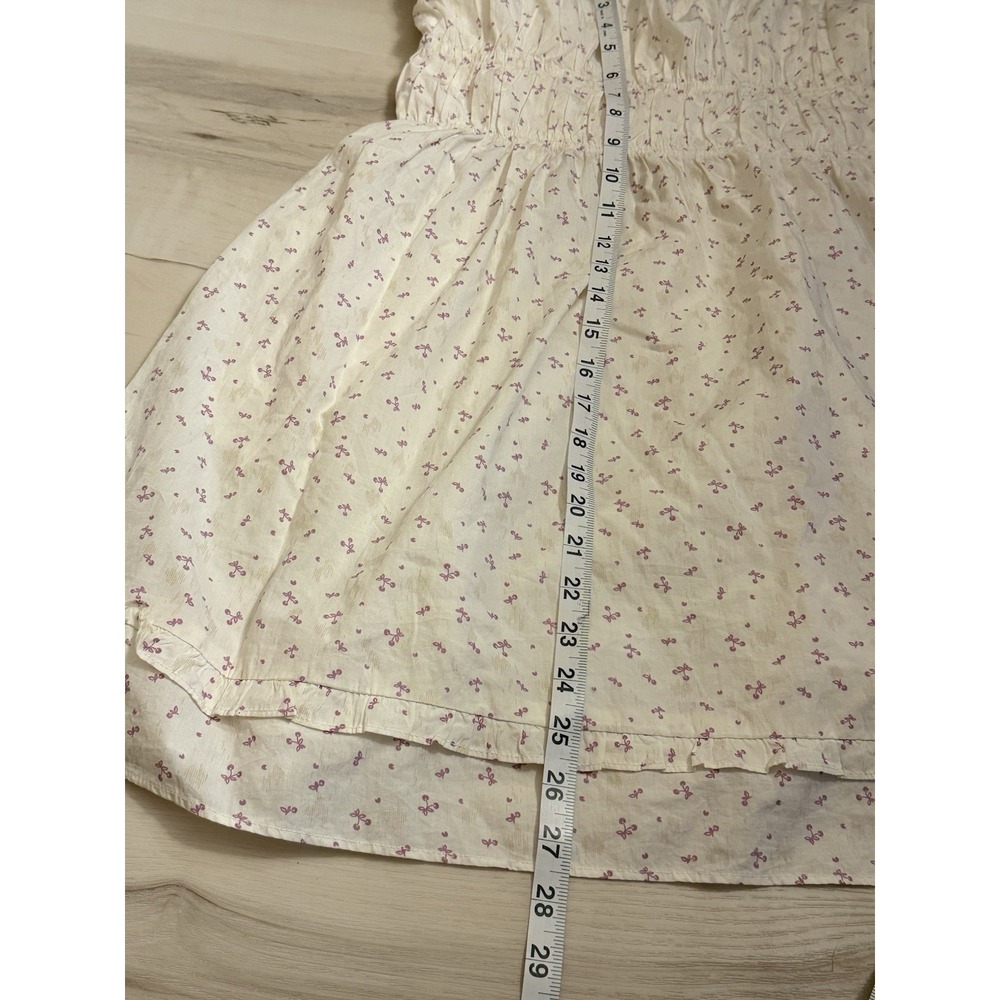 Free People Women's Gabby Cherry Pattern Dress Size L 100% Cotton - Picture 9 of 11